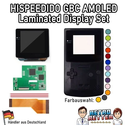 HISPEEDIDO Juego HISPEDIDO GBC AMOLED + Carcasa Laminada OSD Q10 XXL Pantalla Gameboy Color