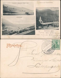 Ansichtskarte Friedrichstal-Baiersbronn Bahnhof, Brauerei b Stuttgart 1912 - Bild 1 von 3