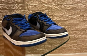Nike Sneakers Shoes SB Dunk Low Pro Black Blue 304292-041 Men's US10.5 JP28.5 VG - Picture 1 of 13