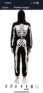 Spooktacular Creation Skeleton Plush PJs Jumpsuit Adult Large Halloween Costume - Picture 1 of 15