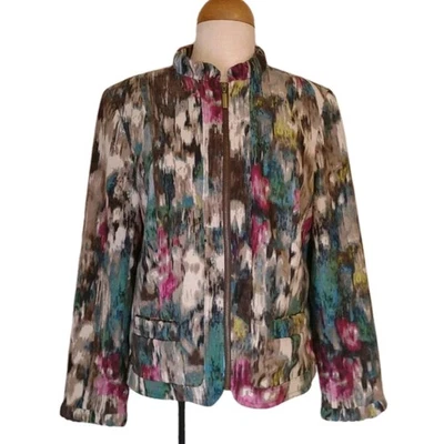 Requisitos Chaqueta Cremallera Completa Pana Multicolor Volantes Escote Talla M Foto 1 de 4