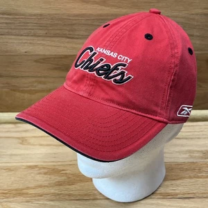 De colección Kansas City Chiefs Sombrero Rojo Reebok Bordado Ajustable Correa NFL - Imagen 1 de 10