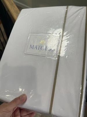 $750 Matouk Italia Nuevo F/Q Edredón 500TC Percal Ansonia Color Personalizado (1) Vendido Foto 1 de 4