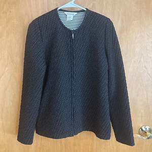 EXCLUSIVELY MISOOK Black Gold Full zip cardigan jacket Womens Small - Picture 1 of 12