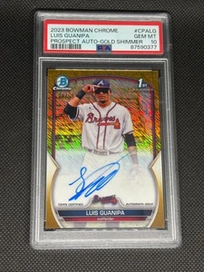 2023 Bowman Chrome Luis Guanipa Auto Gold Shimmer /50 PSA 10 Braves 1st Bowman - Picture 1 of 2
