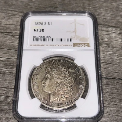 1896 S Morgan Dollar VF 30 NGC Silver $1 US Coin BEAUTY  - Image 1 of 4