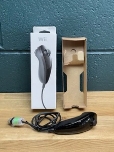 Boxed Nintendo Wii Nunchuck Controller Black | Official RVL-004 Wii U Tested - Picture 1 of 15