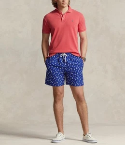 Polo Ralph Lauren Traveler Swim Trunks Men's L Blue Sailboat 5.75 Inseam $98 NWT - Picture 1 of 8