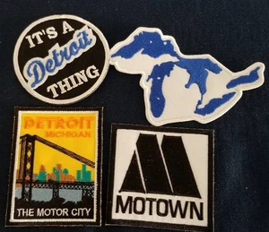 4 pc. Detroit Michigan Based Embroidered Patch misc size 3"-3.5" - Picture 1 of 2