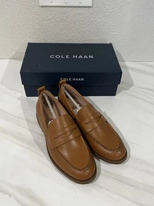 Cole Haan Women's Stassi Penny Loafers in Pecan Leather, Size 6.5 - Picture 1 of 11