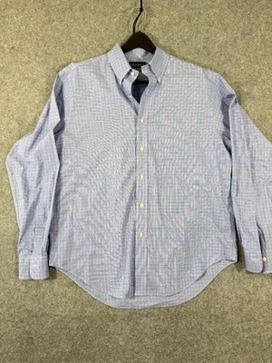 Lauren Ralph Lauren Dress Shirt Mens 16.5(36/37) Blue Plaid Non-Iron Long Sleeve - Image 1 of 4