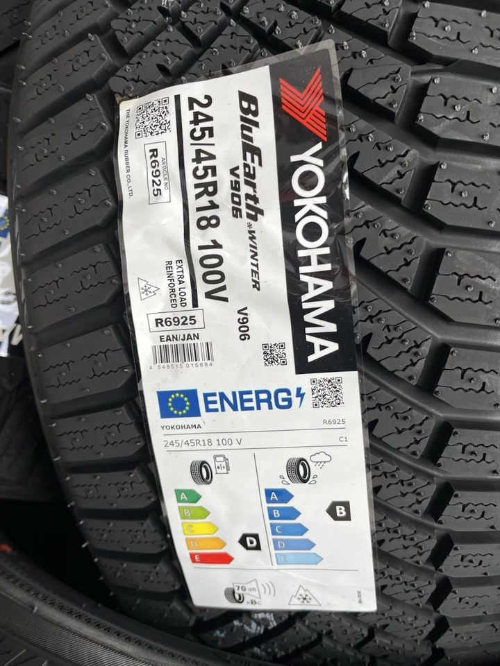 4x NEU 245/45R18 100V XL Yokohama BluEarth V906 Winterreifen NEU DOT4724 ALPIN * - Bild 1 von 3