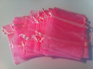 30 Med Rosa Claro Organza Dije Joyería Cordón 3x4" Bolsas de Regalo - Imagen 1 de 2