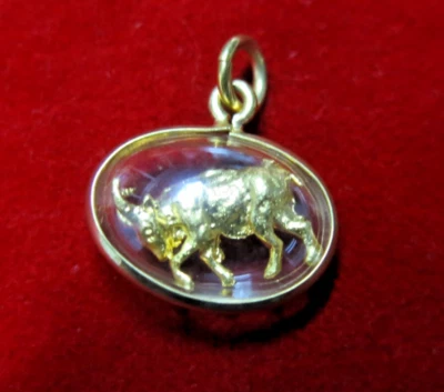Tiny Gold Goat Pendant Chinese Zodiac Miniature Animal Charm Jewelry Figurine - Изображение 1 из 4