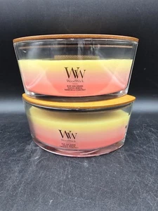 2 WoodWick Ellipse Trilogy 16 Oz Scented Candle ☆Tropical Sunrise ☆ WW Wood Wick - Picture 1 of 5