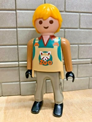 PLAYMOBIL Personnage Soigneur Vétérinaire Zoo 12 - pour CUSTOM RARE VINTAGE - Photo 1/2