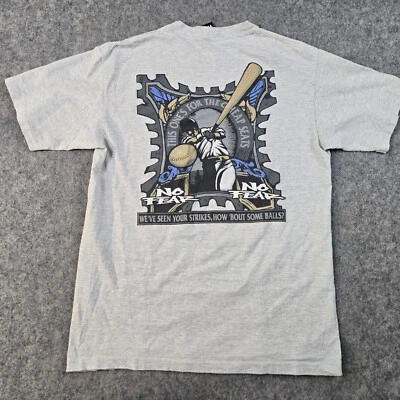Vintage NO FEAR Baseball "How Bout Some Balls" T-shirt Sz L 90s Single Stitch — 第 1/4 张图片