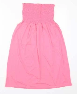 Boohoo Womens Pink Viscose Blend Skater Dress Size 8 - Picture 1 of 12
