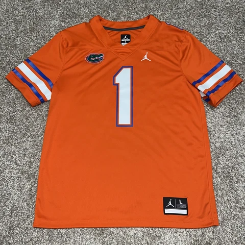 Florida Gators Jordan Jumpman Nike Air Orange Football Jersey #1 Men’s Size L Cover