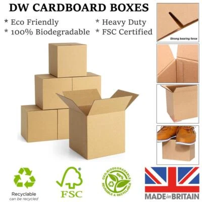 Cardboard Boxes Double Wall Packing Cartons Storage Removals Mailing Moving Box - Image 1 of 4