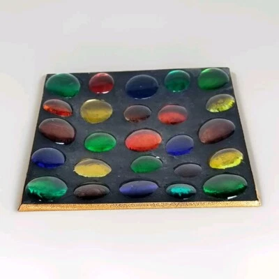 VIDE POCHE VINTAGE GALETS DE VERRE STYLE MURANO 70'S - Photo 1/4