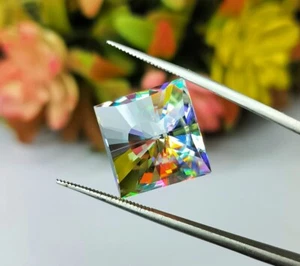Magical Mystic Topaz Square 20X20X14MM Fantasy Laser Cut Gemstone For Jewelry - Picture 1 of 12