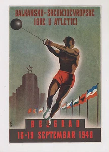 YUGOSLAVIA,1948,Athletic ,Balcan games 1948,poster with autographs 165x240 mm - Picture 1 of 2