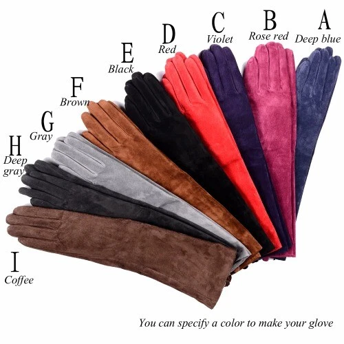Women's Faux Suede Leather Party Long Evening Gloves Opera/Long Gloves - Image 1 of 4