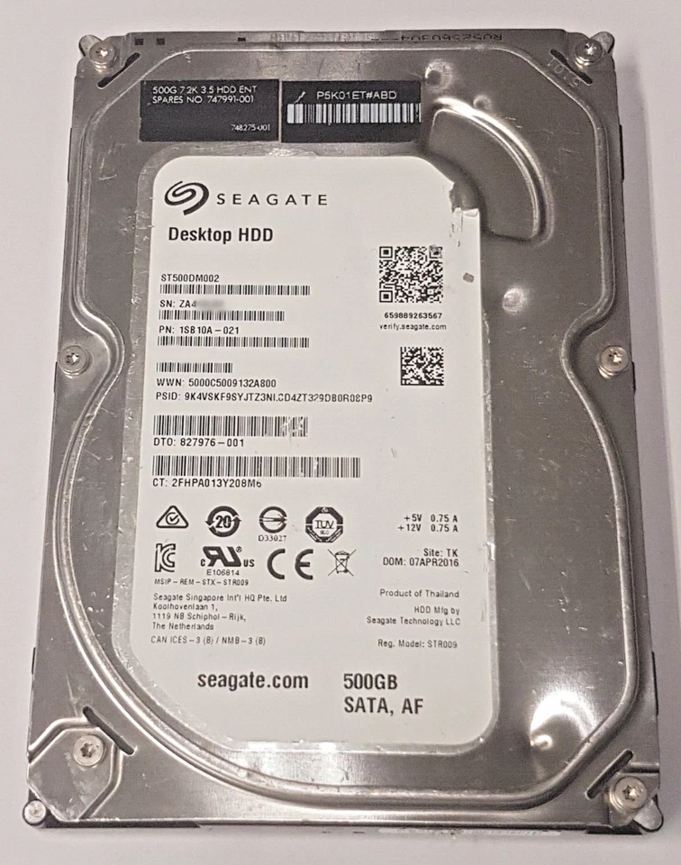 500 GB SATA Seagate Desktop HDD ST500DM002 7200rpm 16MB 3.5 " Internal Hard - Image 1 of 1