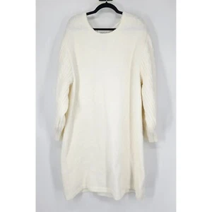 Torrid Women's Dress Plus Size 3X Mini Sweater Knit Blouson Sleeve Chunky Cream - Picture 1 of 9
