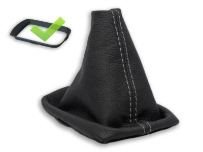 VOLVO C30 S40 V50 2004-2012 FUNDA PALANCA DE CAMBIOS COSTURAS GRIS + MARCO - Imagen 1 de 4