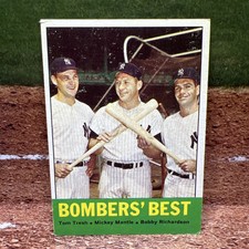 1963 Topps Bombers' Best MICKEY MANTLE TRESH RICHARDSON #173 EX/MT HALL OF FAME