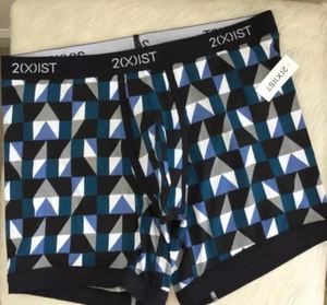 2(x)ist Para hombres No-Show Lo-Rise Contorno Bolsa Calzoncillo Boxer Geo Negro (L) Nuevo con Etiquetas $28 - Imagen 1 de 4
