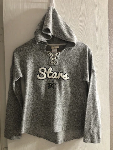 Dallas Stars Hockey Grey Pullover Hoodie Sz Medium Youth Girls Cover
