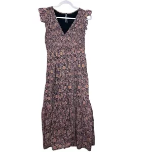 Vestido Anthropologie Peregrine Midi Manga Corta Cuello en V Mujer M Floral Boho - Imagen 1 de 11
