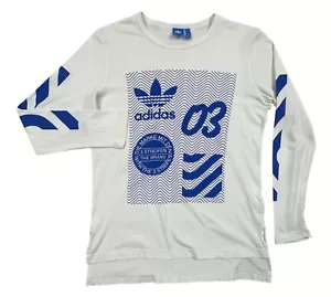 Camiseta ADIDAS Originals NYC 2016 3 Rayas Mangas Largas 100% Algodón Alta Baja Talla M - Imagen 1 de 16