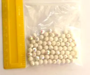 Glass Beads. White .Faceted VINTAGE. Some Iridescent. - Picture 1 of 2