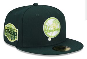 New Era New York Yankees Stadium Patch 59FIFTY Green Hat Size 7 1/2 Lime UV