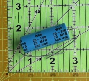 Capacitor Axial Aluminum Electrolytic WBR20-500 Cornell Dubilier 20uf 500v - Picture 1 of 2