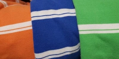 Lote de 3 polos a rayas para hombre 2XL verde brillante naranja azul golf  Foto 1 de 4