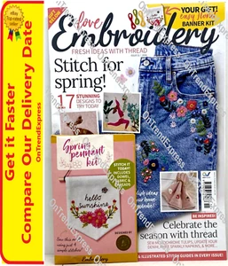 LOVE EMBROIDERY MAGAZINE ISSUE 51 2024 + SPRING PENDANT KIT - Picture 1 of 6