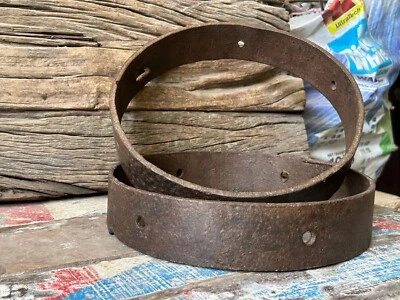 RARO ANTIGUO VINTAGE FORJADO A MANO HIERRO RÚSTICO ANILLO PESADO/RUEDA USO MULTIUSOS Foto 1 de 4