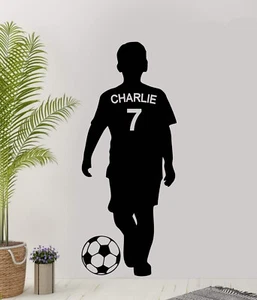 Personalised boys/Girls football player Wall sticker Home Decor Vinyl Decal FB1 - Picture 1 of 11