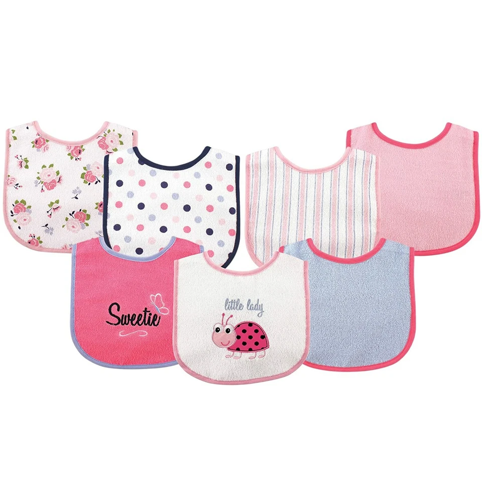 Babero babeador Luvable Friends con espalda impermeable, paquete de 7, Ladybug Foto 1 de 1