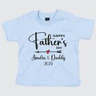 Kids Personalised Happy Fathers Day Printed T Shirt Babby Toddler Top 0-2Yrs