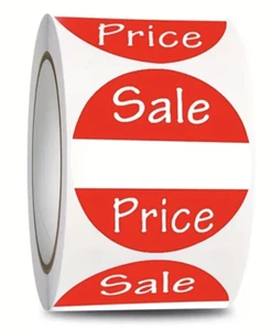 Sale Price Stickers 2.5cm 50/100pc Business Red Discount Labels Blank Price Tags - Picture 1 of 4