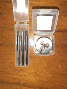 UNF NO. 10-32 RH HSS HAND TAP SET+OD 1" HSS split screw Die button.TS - Imagen 1 de 3