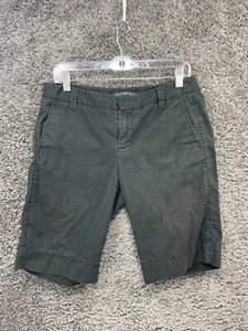 Gap Chino Shorts Womens 6 Black Stretch Slash Pockets Mid-Rise Summer 11" Inseam - Picture 1 of 12