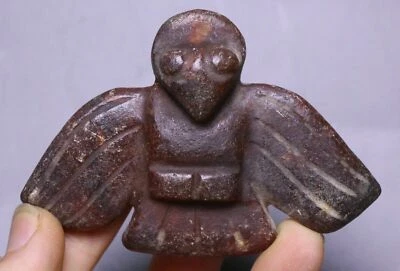 Colgante amuleto pájaro murciélago águila murciélago animal tallado jade antiguo cultura Hongshan de 8 cm Foto 1 de 4