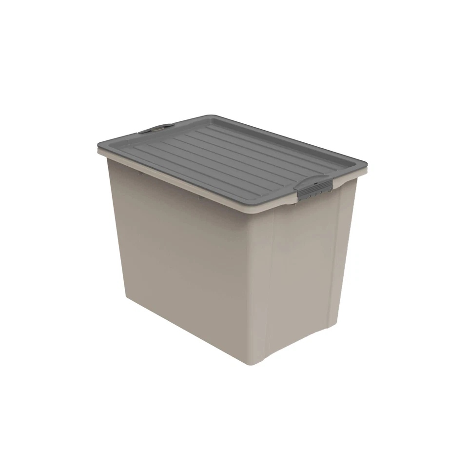 Rotho Stapelbox A3 mit Rollen 70 l Aufbewahrung Robust Gross Deckel Eco Compact - Bild 1 von 3